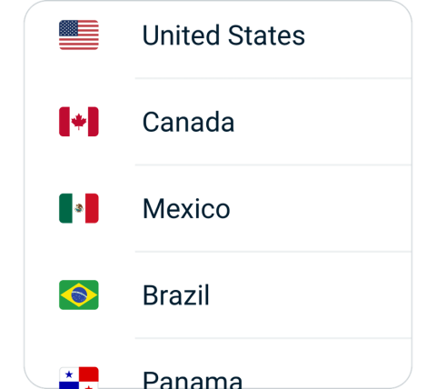 LanternVPN connect step 2, choose VPN server location